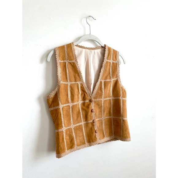 Vintage 70's Suede Skirt/Vest Set Medium - Picture 14 of 15